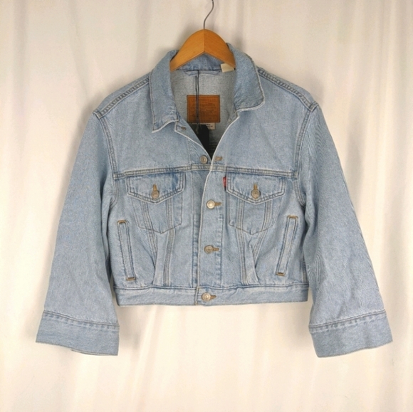 NEW Levi's Loose Sleeve Cropped Jean Jacket - Picture 5 of 8